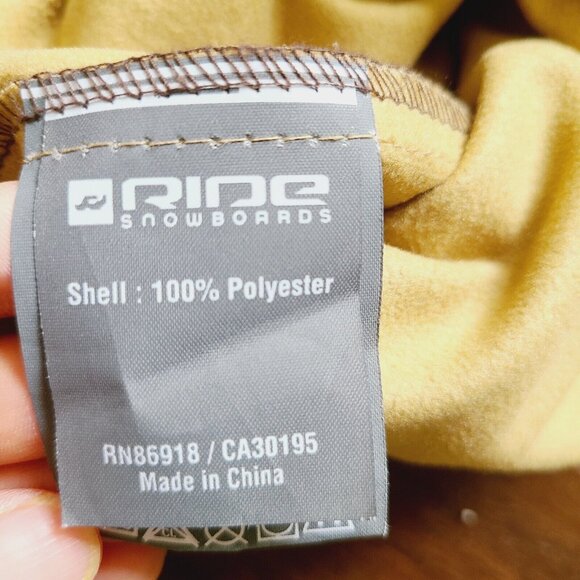 RIDE SNOWBOARDS Zip-Up Jacket with Thumb Holes, BROWN Striped, Pockets. - Picture 12 of 16